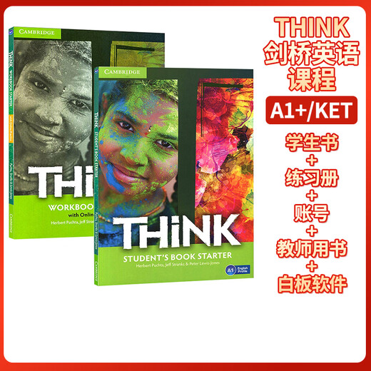 Cambridge Think Textbook Cambridge University Press Junior High School English Textbook Training Institution Foreign Language School English Comprehensive Textbook Genuine Set Starter12345 Complete Set Textbook + Workbook New Version Spot First Edition Level 1 Student Book + Workbook KET(A2)