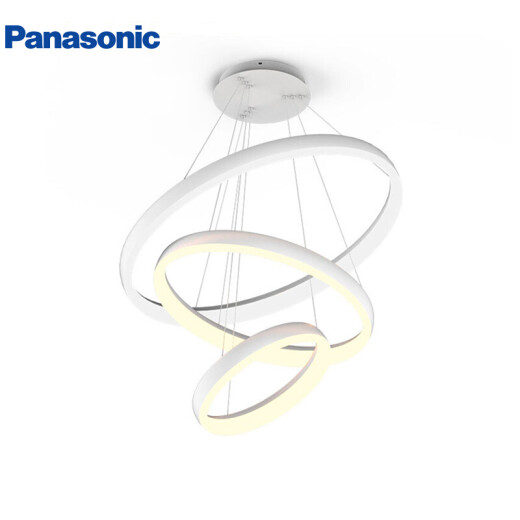 Panasonic chandelier modern simple circular chandelier creative circular Nordic modern style chandelier living room lamp bedroom lamp dining room lamp three-ring 82 watt HHLQ9501