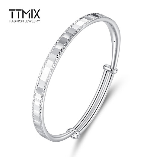 TTMIX platinum bracelet women's pt950 bright simple platinum bracelet hollow push-pull adjustable 23.3-23.5g