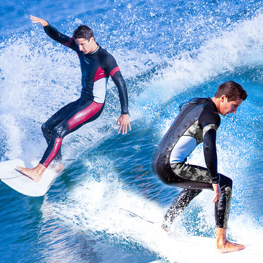 Scuba Donkey strong water-proof CR reinforced 3MM one-piece wetsuit warm swimsuit paddleboard windsurfing motorboat jellyfish suit thick 3 CR reinforcements-red and black-3MM S