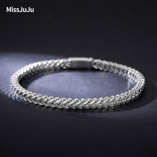 Miss JuJu pt950 platinum bracelet for men, platinum keel bracelet, domineering herringbone bracelet, recommended wearing length = clean hand circumference + 1.5~2.0cm