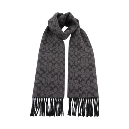 COACH [official direct supply] luxury men's scarf black wool 76057BLK