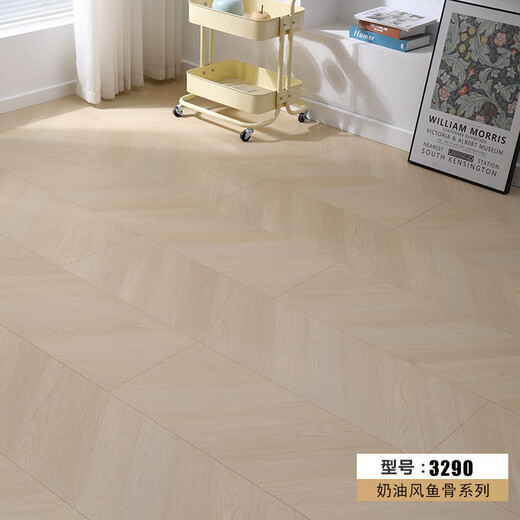 Os de poisson de style crémeux plancher en bois laminé Herringbone art parquet en bois x3271 (12 mm) riz