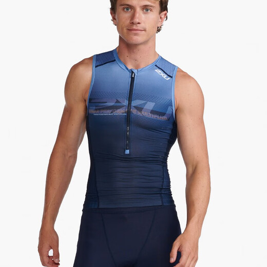 2XU Aero Series Triathlon Cycling Suit for Men Summer Outdoor Mountain Road Bike Quick-Drying Breathable Vest Midnight Blue S