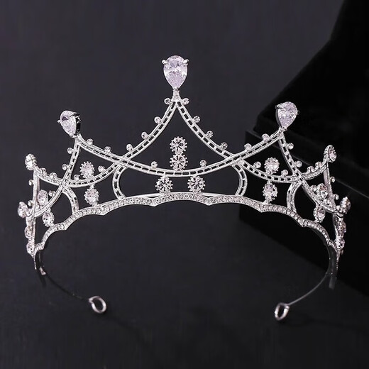 Jiuvia Jiuvia Geburtstagskrone Frau 18-jährige Kopfschmuck Kronkronhaarzubehör High-End Prinzessin Brautkleid Hochzeit Accessoires Silberkrone