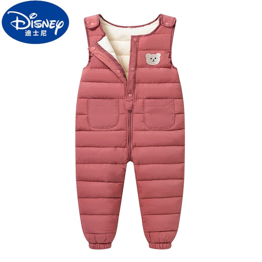 Disney (Disney) baby down cotton overalls suit autumn and winter plus velvet outer wear boys and girls open jumpsuit children's baby pants dark blue (plus velvet) 90 (80-90CM)