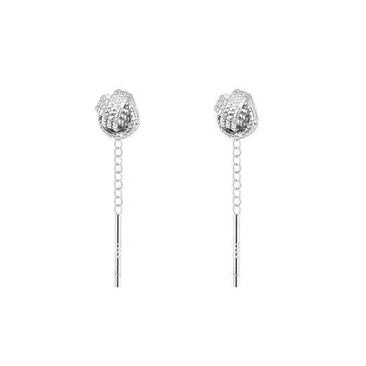 BJYL pure S999 pure silver Ruyi earrings for women 2026 new high-end tassel ear wires not prone to allergies student earrings earrings Ruyi knot small pair