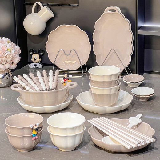 碗碟套装家用陶瓷盘子釉下彩餐具碗盘轻奢米饭碗碗具 纯色釉盘子8.5寸2个装1278