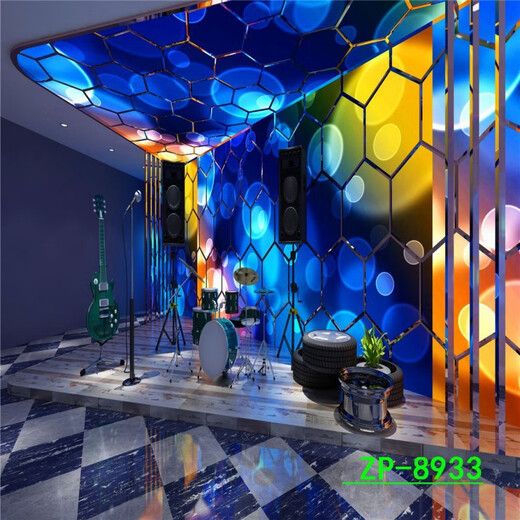 CLCEY主播背景布直播间网红背景墙摇滚音乐舞台背景3d立体高清复古 ZP- ZP-11150 2.5米宽+2.5米高
