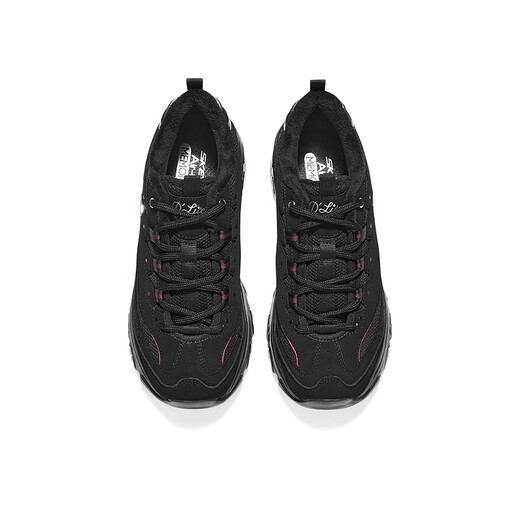 Skechers New Year's Gift Couple's Sports Shoes Plus Velvet Panda Shoes 896268 Black/Purple/BKPR 37 A little too big, it is recommended to order one size smaller