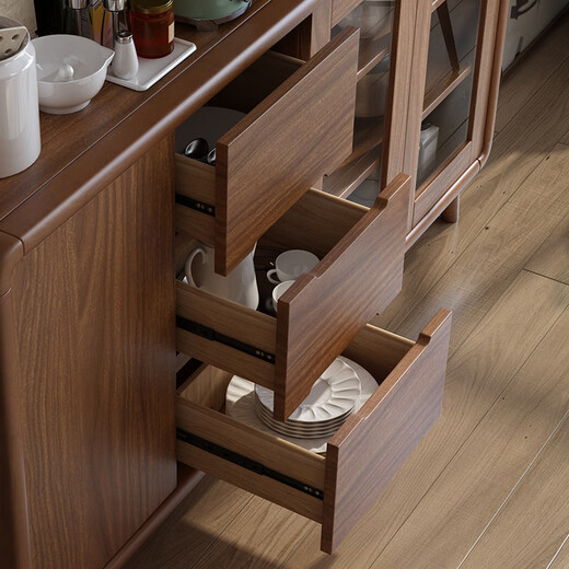 Rayle Chinese Ligne de plateau en bois massif Thé et armoire à vin moderne armoire de rangement de cuisine simple moderne Room de maison contre le mur DJ5012 combinaison 120 * 40 * 200cm