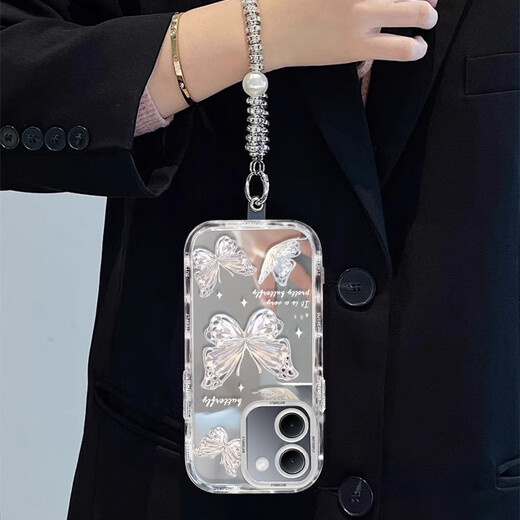 妙之选适用vivoY100i手机壳y93s新款Y78m镜面y77e全包Y72t小清新蝴蝶y36ins风y30创意女防摔Y10保护套Y3 k846蓝色蝴蝶+手链 vivo Y70s