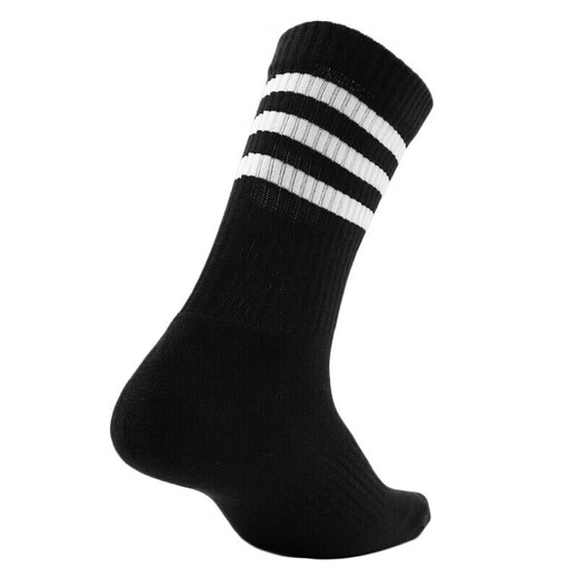 阿迪达斯 （adidas）袜子男袜女袜运动袜舒适透气健身训练休闲袜高帮长筒袜 FH6629黑色一双装 S-3538