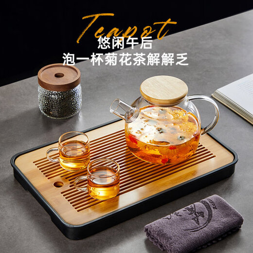 YIHUTEA teapot glass teapot filtered high borosilicate thickened high temperature resistant household hospitality kettle single pot green tea teapot can be used as a cold kettle or boiling teapot 1000ml