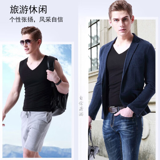 Antarctica [3-pack] Men's Ice Silk Seamless Vest Men's Broad Shoulder Sleeveless Summer Sports Bra Waistcoat Bottoming Undershirt Black and Gray 3-Pack One-size-fits-all Suitable for 120-160Jin [Jin equals 0.5 kg]
