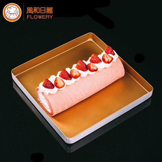 
Fenghe Rili household non-stick baking tray square 28cm small gold plate oven with bread and ancient cake roll baking mold 28*28*3cm baking tray MY11301