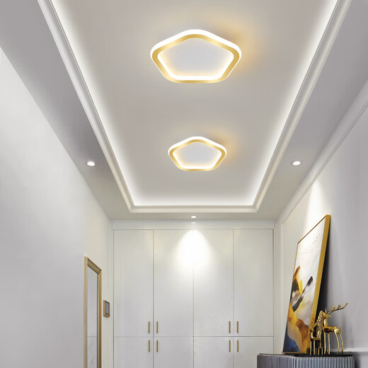 Micro corridor corridor light simple modern bedroom strip ceiling light internet celebrity cloakroom LED entrance light balcony lamp white round 23cm white light limit - 12 watts