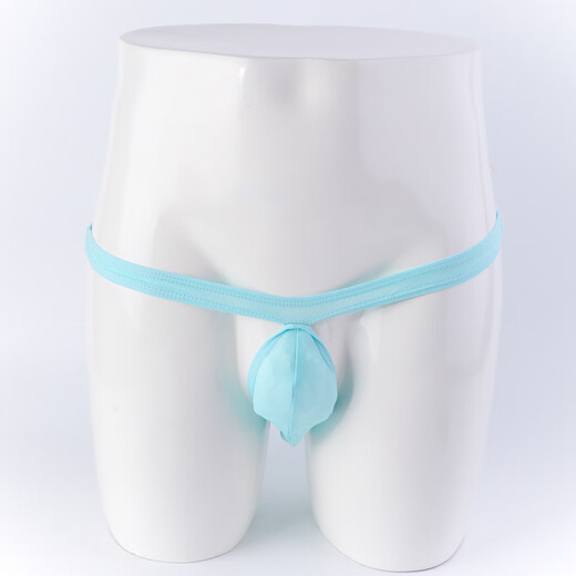 Men's underwear, abnormal men's ice silk thong, trendy men's sexy U-convex large bag summer low-waist breathable T-pants red