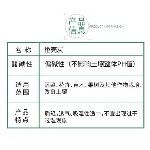 Green Garden Craftsman rice husk charcoal 1kg plant ash potted succulent rose potassium fertilizer biochar fertilizer chaff carbon nutrient soil particles