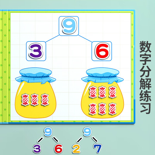 沃多幼儿园3-6岁数学加减法启蒙教具儿童一年级学算数数字分解玩具 10内加减法教具