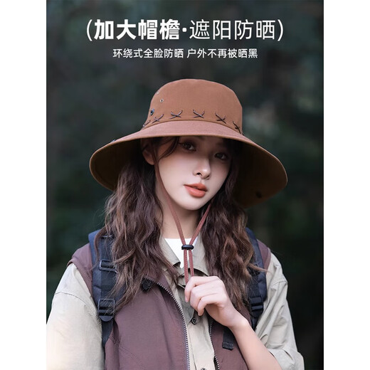 Lugeli Cowboy Hat American Retro Western Sun Protection Hat Women's Hiking Outdoor Hiking Fisherman's Hat Men's and Women's Hiking Hat Coffee Color