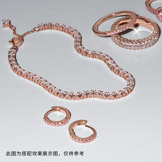 PANDORA sparkling simple earrings rose gold pavé birthday gift for girlfriend