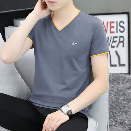 Dirección simple de verano Camiseta de manga corta de manga corta para la juventud de hombres.
