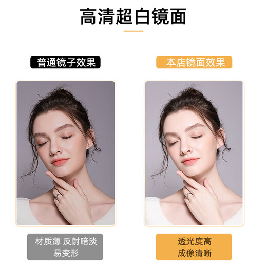 Anerya soft mirror wall sticker self-adhesive bathroom household acrylic full-body mirror bathroom face wash makeup mirror