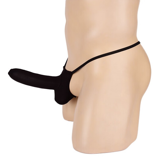 Ye Zimei men's sexy underwear ultra-thin transparent ice ribbon set thong men's T-pants men's see-through sexy underwear 4058 black one size fits all opening