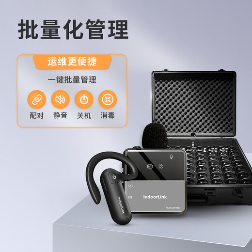 IndoorLink wireless explainer one-to-many government and enterprise reception business meeting project explanation is not pleasant to the ear Museum exhibition hall memorial hall high-end research team reception noise reduction explanation equipment SCHL-E103 receiver long battery life
