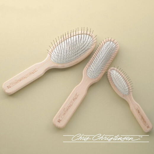 Chris Christensen imported from the United States for pet grooming, cat and dog general grooming and hair protection, wood handle comb, medium and short hair small pet, 20mm mini round handle comb