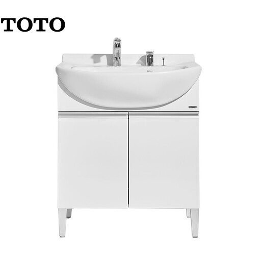Toto Badezimmerschrank Auszugshahn integriert integriertes Bauchbecken Tischverkesseltisch 0,75 m Badezimmerschrank LDSW753 (06-A) Weiß + Spiegelschrank [kostenloses Nicht-Toto-Winkelventil] 75 cm