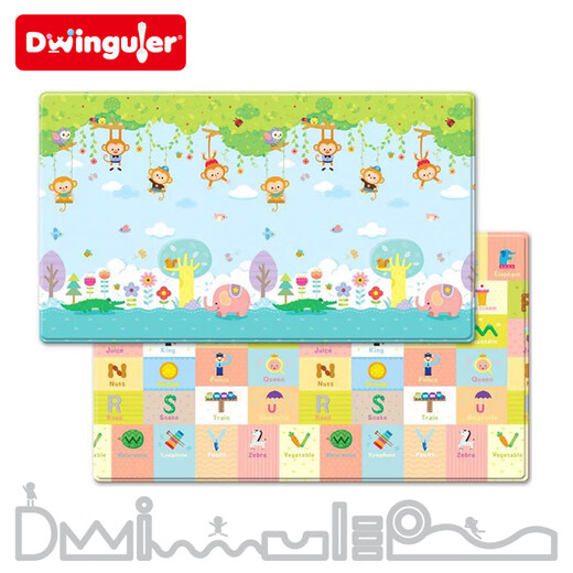 
Dwinguler Korea imported environmentally friendly and recreational children's mat PVC baby crawling mat thickened baby floor mat Early education crawling mat Animal Park 230*140*1.5cm Gold version (GOLD)