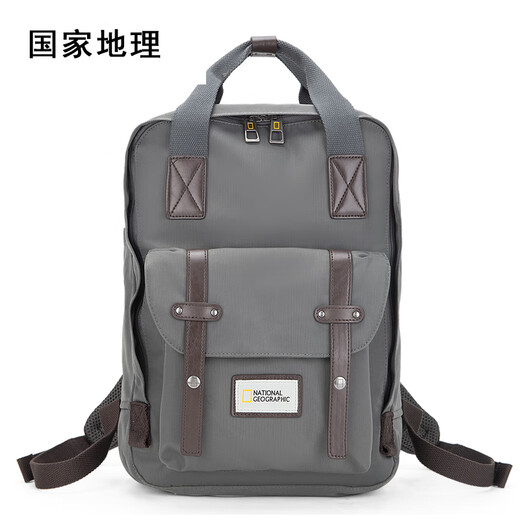 National Geographic Backpack Student Computer Bag Large Capacity Couple Waterproof Travel Outdoor Fashion School Bag Khaki