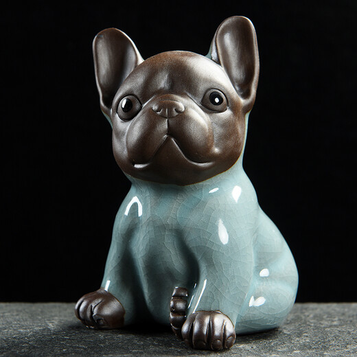 FW Keramikhund Ornamente Zodiakschilder für Wohlstand 12 Zodiakschilder von Hund Jahr Maskottchen Wohnzimmer TV-Schrank Eingang Home Office Dekoration Bläste kleine Geschenke Haus Hunde-Links links