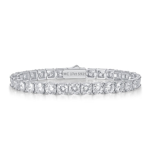 Nianfu KEORBYARPT950 platinum tennis chain bracelet full of bright 0.5 carat moissanite diamond tennis chain for girlfriend
