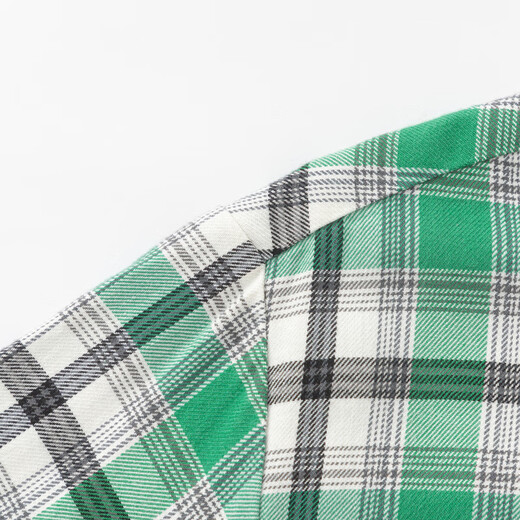 Balabala Official Authentic Children's Shirt Boys' Shirt Long Sleeve 2025 Spring and Autumn Clothing Girls Plaid Green Tone 00444 90 cm