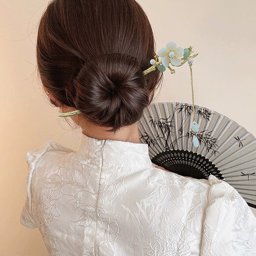 Qiao丂 Ancient style new Chinese style hairpins with tassels, high-end Hanfu cheongsam, step shake hairpins, headwear 520 gift set, new Chinese style 6-piece set