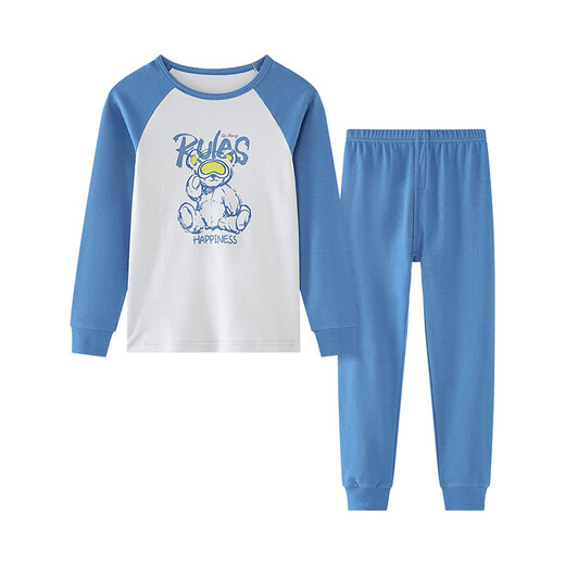 Unterwäsche für rote Bean-Kinder setzen reine Baumwollmänner und Frauen mittlere Kinder im mittleren Alter und lange Hosen warmer Pyjamas M1047 Grau 150