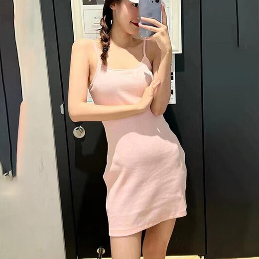 Nike (Nike) Suspender Jupe Jupe pour femmes robe de sport d'été respirant jupe pure et mince DM6231-010 DM6231-610 rose clair M