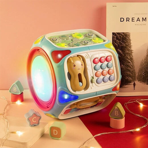 [Rechargeable Version] Baby Toy 0-1 Year Old Girl One Year Old Baby Toy Boy Qizhi Early Education Infant Pat Drum 6 Months Newborn First Birthday Gift Intelligent Cube Octahedron [Music Beat Drum/Piano/Clock/Frog/Phone, etc.]