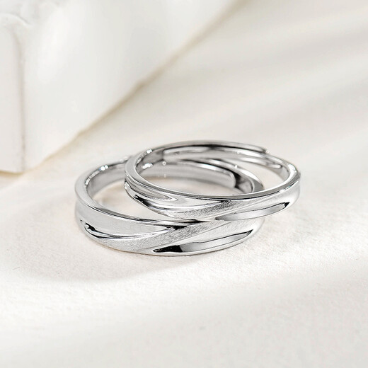 Fanci Fan Qi surround couple ring men and women silver ring opening adjustment birthday confession gift for girlfriend surround couple ring