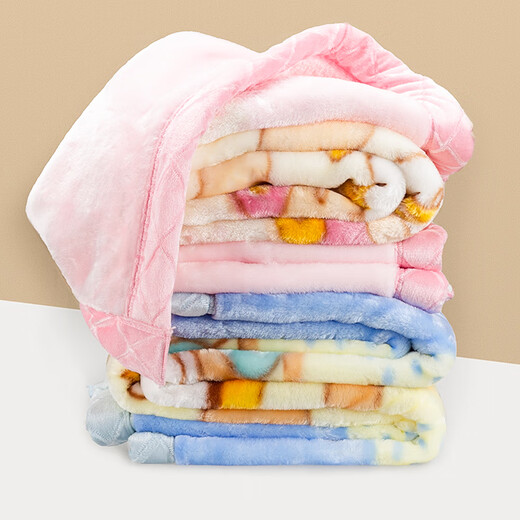 Bei Jiayuan Children's Blanket Thickened Kindergarten Lunch Break Blanket Cloud Blanket Baby Plush Blanket Universal Double-layer Children's Blanket Stroller Blanket Cart Blanket Baby Quilt Blue Simple--Children's Blanket Kindergarten Blanket