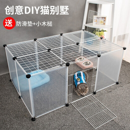 Zhihui Folding Cat Cage Cat Villa Kitten Adult Cat DIY Breeding Cat Cage Simple Assembly Indoor Fence Cattery Cat Nest Small Large Double-layer Pet Cat Dog Cage Dog Fence Cat Cage 18 Pieces (105*70*45cm) Can DIY Cat, Cage/Dog Fence