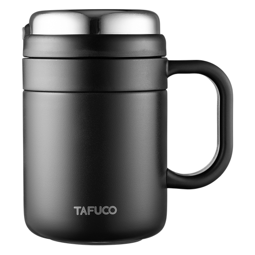 Tafuco 316 Edelstahl Business Office Water Thermos Cup mit Teefilternetz mit Deckel T6172 Knight Black 0,5 l