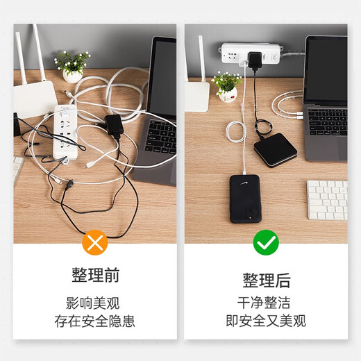 Weizhi Control Cable Manager, punch-free, traceless wire holder, desktop storage and organization cable clip, network cable buckle, transparent/small size 3-5mm self-adhesive artifact/glued 20 pcs