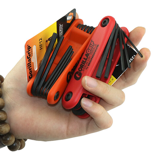 
BondHUS (BONDHUS) imported folding hexagon wrench metric imperial bicycle motorcycle repair plum blossom star hexagon key (12595) 3-10mm metric 6-piece set