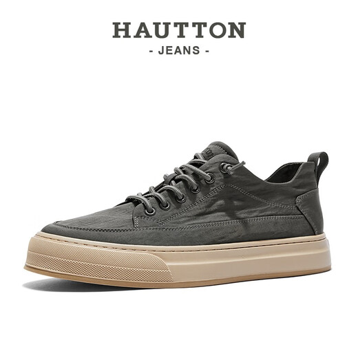 Haoden (HAUT TON) canvas shoes for men 2025 summer new breathable men's shoes trendy low top casual board shoes men's cloth shoes dark green 41 - suitable for sports shoes size 42