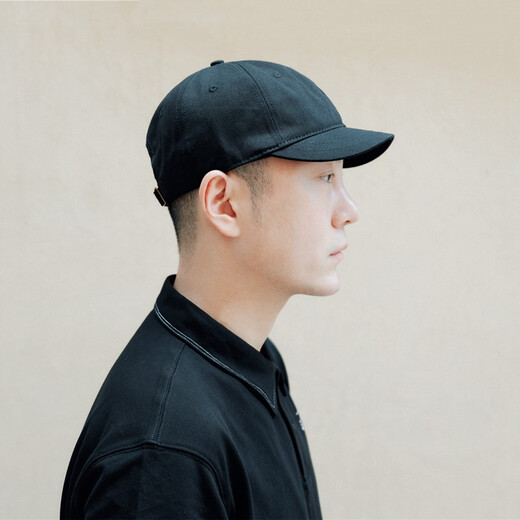 Men's hat with short brim, American retro trend, versatile all-season fashion baseball cap for women, Korean style peaked cap, trendy brand YSM-50 black, unisex (55-60cm) adjustable