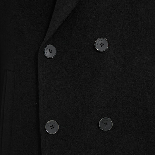 Vêtements pour hommes Lilang Light Fashion [Même modèle dans le centre commercial] Mabinement en laine pour hommes longs en laine mélangée en cachemire Q4DYR504 Black XL (175)